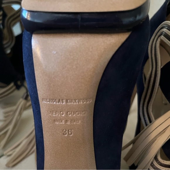 Nicholas Kirkwood Navy with cream trim and tassels platform heels- EUR 36 - Picture 11 of 13